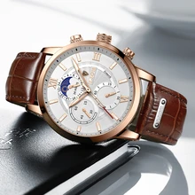 2022 LIGE męskie zegarki Top marka luksusowe zegarki dla mężczyzn Casual Leathe 24Hour faza księżyca zegar sport wodoodporny kwarcowy z chronografem tanie i dobre opinie 24cm Moda casual QUARTZ 3Bar Sprzączka CN (pochodzenie) STAINLESS STEEL 11 5mm Hardlex Kwarcowe zegarki Papier Skórzane
