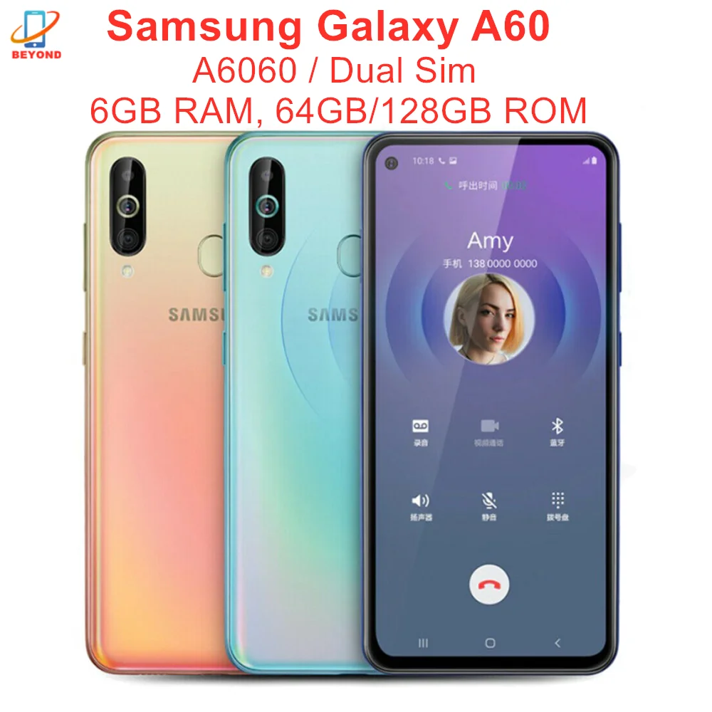 Samsung Galaxy A60 A6060 Dual Sim 6gb Ram 64 128gb Rom Octa Core 6 3 Mobile Phone 4 Camera Snapdragon 675 Nfc Cellphones Aliexpress