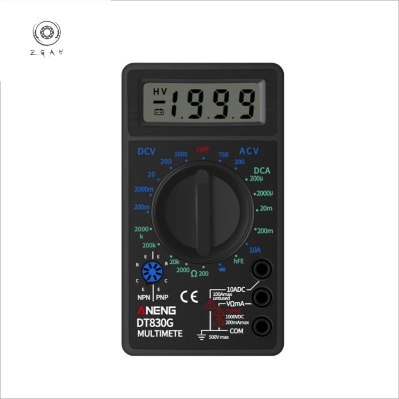 DT830G Цифровой мультиметр 750 / 1000 в Вольтметр Амперметр Омметр тестер высокой