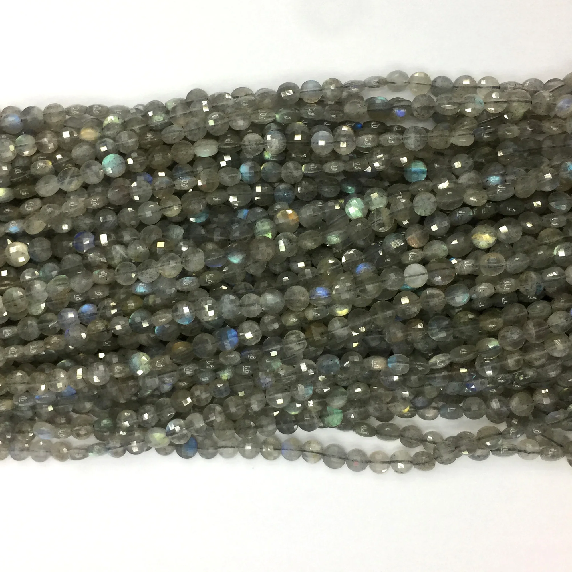 Настоящий Естественный синий свет Серый лабрадорит/ручная огранка граненый плоский монета маленькие бусы ожерелья или браслеты 4 мм 5 мм 6 мм 06098