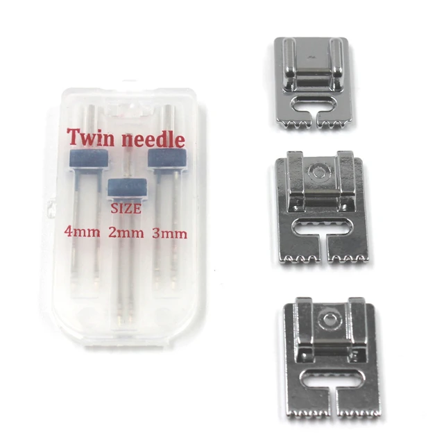 4pcs Double Twin Needles Wrinkled Sewing Presser Foot for Sewing Machine