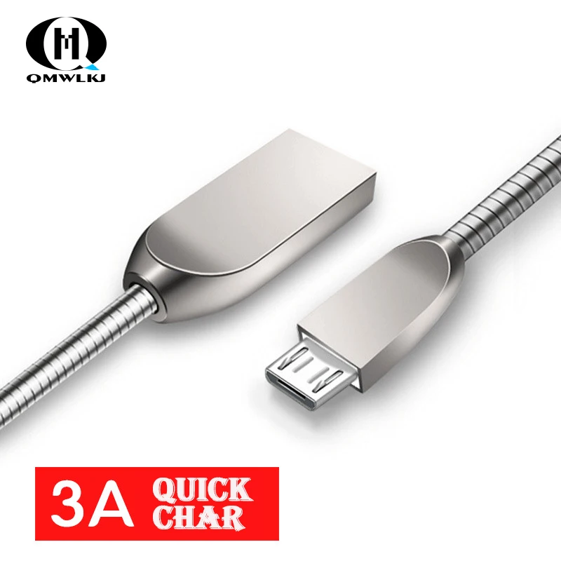 Кабель Micro USB 3A из цинкового сплава для быстрой зарядки USB кабель для передачи данных для samsung Xiaomi LG Tablet Android мобильный телефон usb зарядный шнур