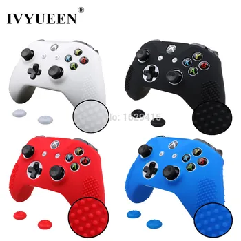 

IVYUEEN 2 in 1 for Microsoft Xbox One X S Slim Controller Silicone Gel Rubber Skin Case + 2 PCS Joystick Grips Analog Stick Caps