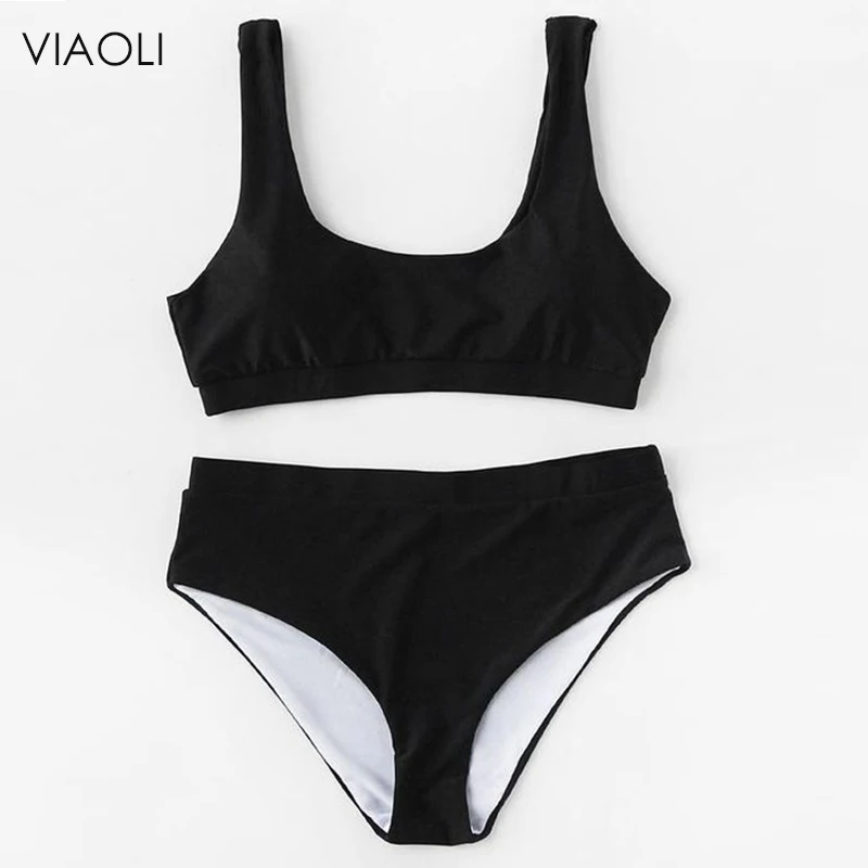 Swimming Suit 2018 Sexy Solid Bikini Set Swimwear Women Swimsuit Push Up Bathing Suit High Wasit Slim Sport Yoga Clothing Girls