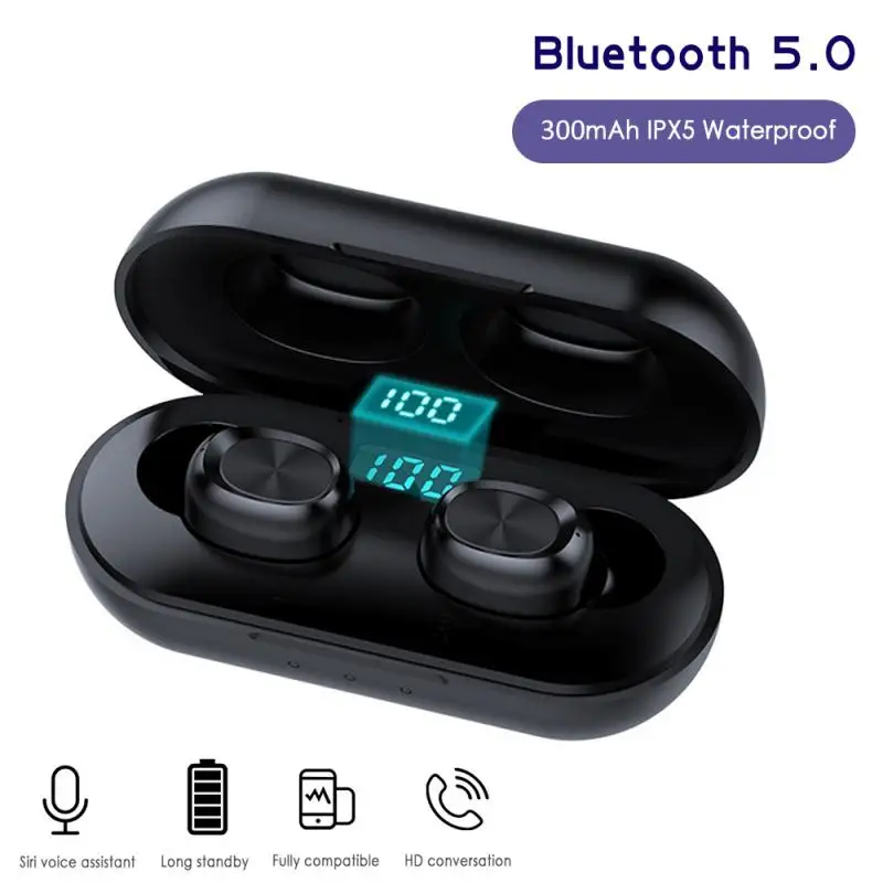 

TWS Bluetooth 5.0 Earphones Wireless Headphones With Microphone Sports Waterproof Mini Earbuds Headsets For IOS Android