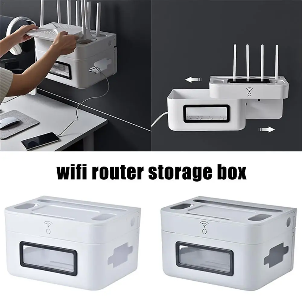 Drawer Design Wifi Router Storage Box Patch Board Socket Holder Wall Mounted Storage Organizer Cable Storage Box Home Decor