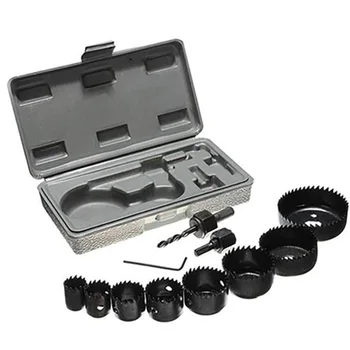 

8PCS Hole Saw Drill Bit Hex Wrench Kit Home Garden Woodworking Tool Accessories