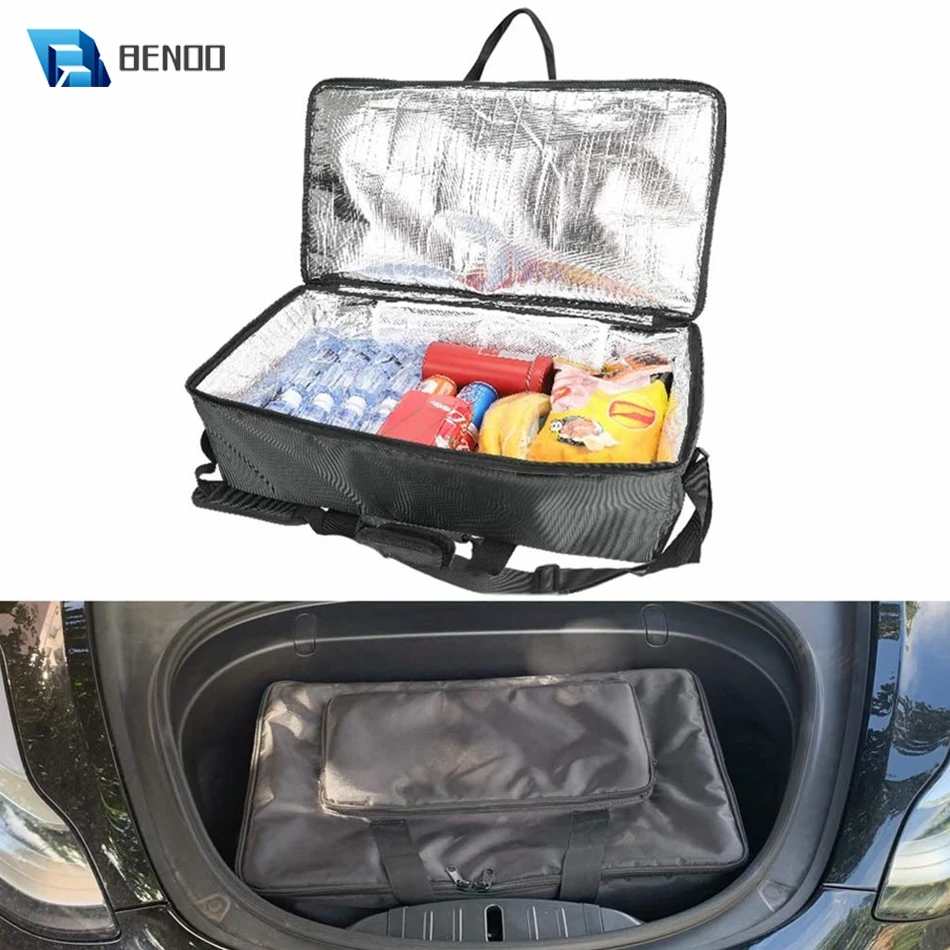 BENOO Upgraded Trunk Cooler Organizer Fits for Tesla Model Y Model 3 Model X Insulation Cooler Bag Trunk Storage Bag for Tesla