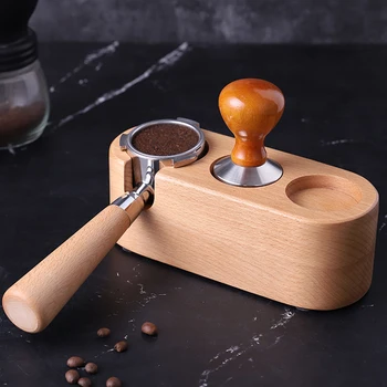 

Coffee Filter Tamper Holder Solid Wood Espresso Tamper Mat Stand Coffee Maker Support Base Rack Coffee Accessories For Barista
