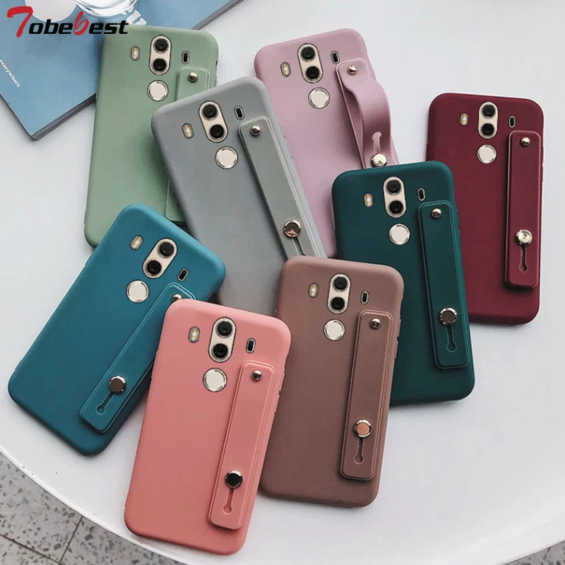 Силиконовый чехол с ремешком на запястье для Huawei Mate 30 20 10 Pro Lite 9 8 модный матовый