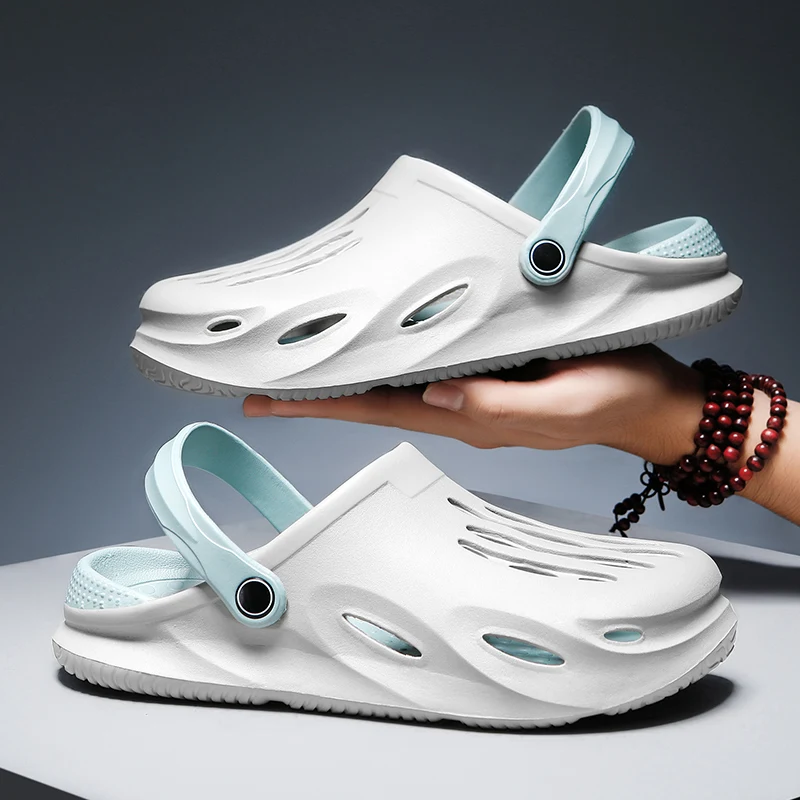 Fashion Mens Sandals Summer Outdoor Hollow Men Sandals Clogs Men Beach Sandals Slippers Non-slip Men Slippers Mens Footwear
