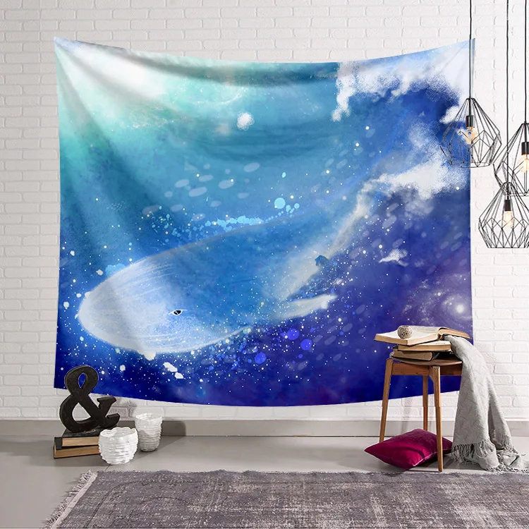G 3D Whale Tapestry Fabric Decor blanket Yoga Travel Sleeping Mat Large 150x130cm Beach Towel Carpet Wall Rug Animal Tapestry Home - Цвет: G