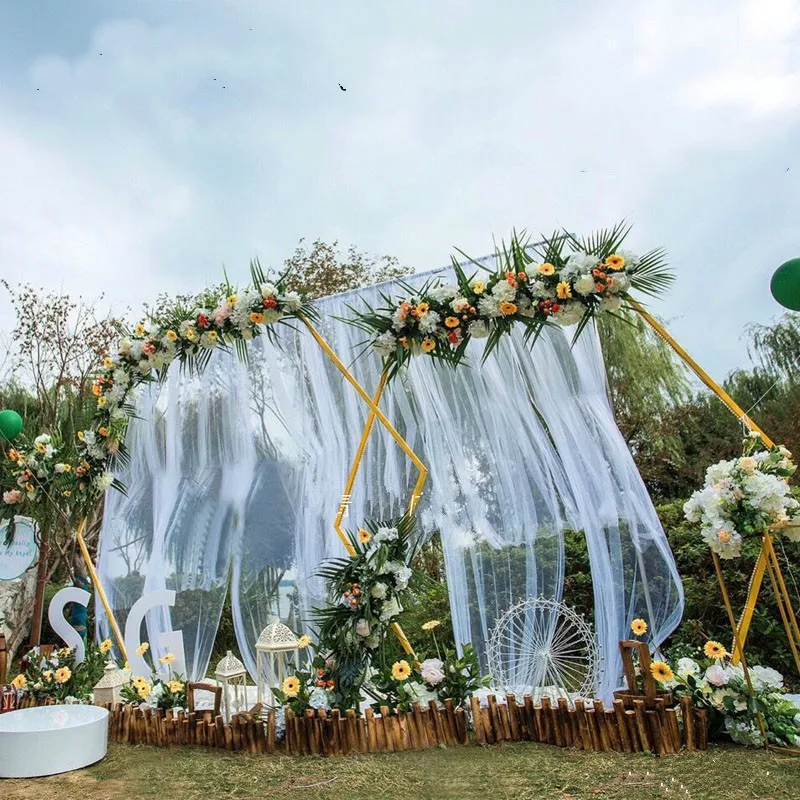 Шестиугольная кованая Арка Рамка фон украшение Свадебная сцена железная рамка свадьба день рождения поставки свадебные реквизит