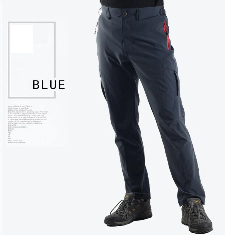 Мужские тактические брюки мульти-карманные грузовые штаны армейские военные Досуг быстросохнущие штаны летние спортивные дышащие непромокаемые брюки - Цвет: Blue