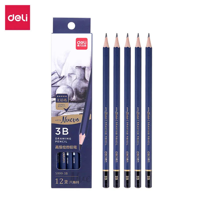 Для кулинарно-деликатесной продукции 12 шт./кор. все серии передовые B-14B H-2H карандаш студент эскизов деревообрабатывающий карандаши для рисования набор профессиональных S999 - Цвет: 3B