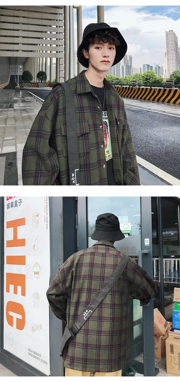 Privathinker Для мужчин s Harajuku рубашка в полоску шерстяные куртки Для мужчин карманы куртки мужской Повседневное толстые теплые Winderbreak зимняя одежда в Корейском стиле