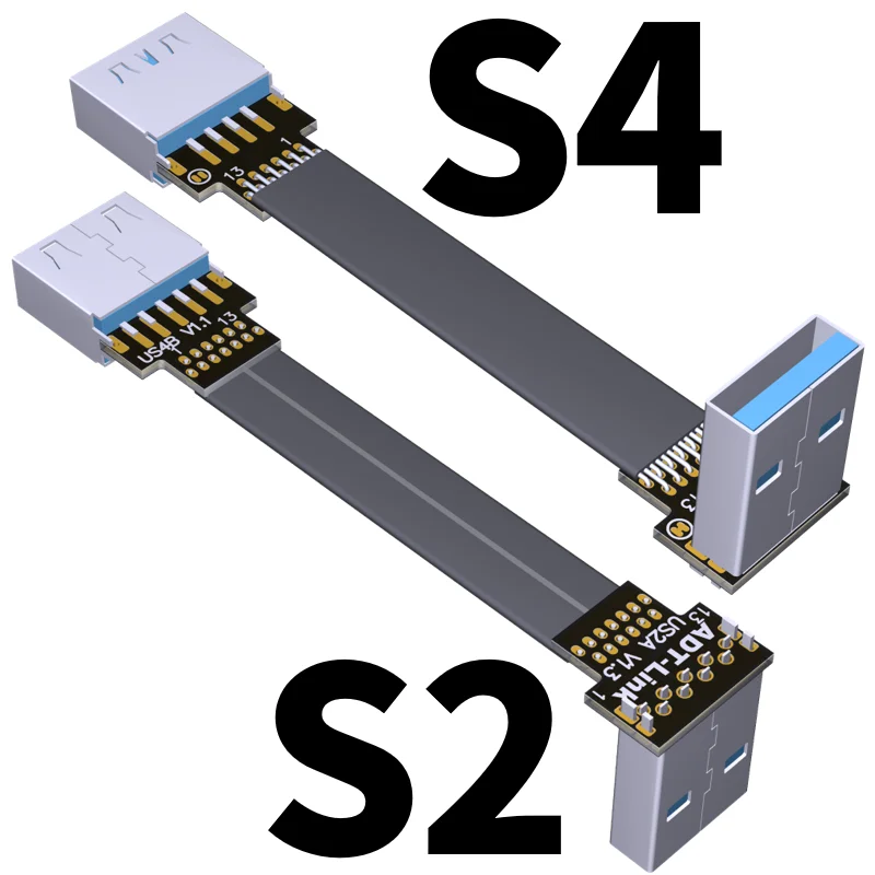 USB 3.0 male to male female to female ultra-thin FPV flat Ribbon extension cable A A double angle custom