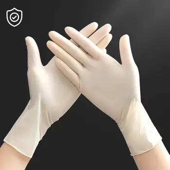 

100pcs Latex Gloves High Quality Powder Free Disposable Gloves Kitchen Food Cooking Medical Garden Work Cleaning Rubber Gloves