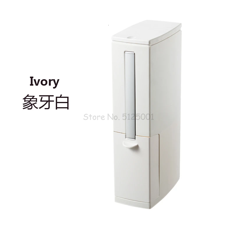 Toilet Trash Household Narrow Slot Toilet Brush Classification Household Integrated Rectangular Toilet Bathroom Trash - Цвет: Черный