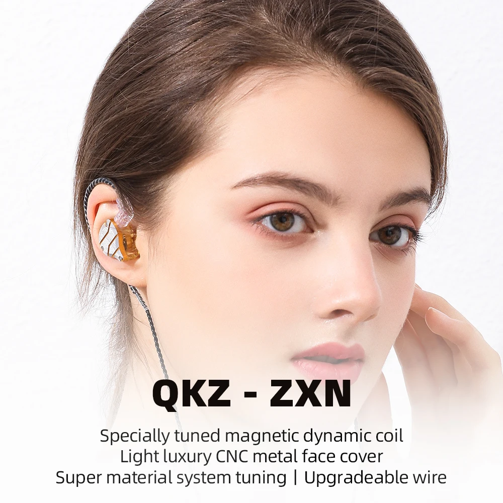 QKZ ZXN ZS10 Pro Noise Cancelling Earphones Headphones Sport in Ear Monitor Metal Headset