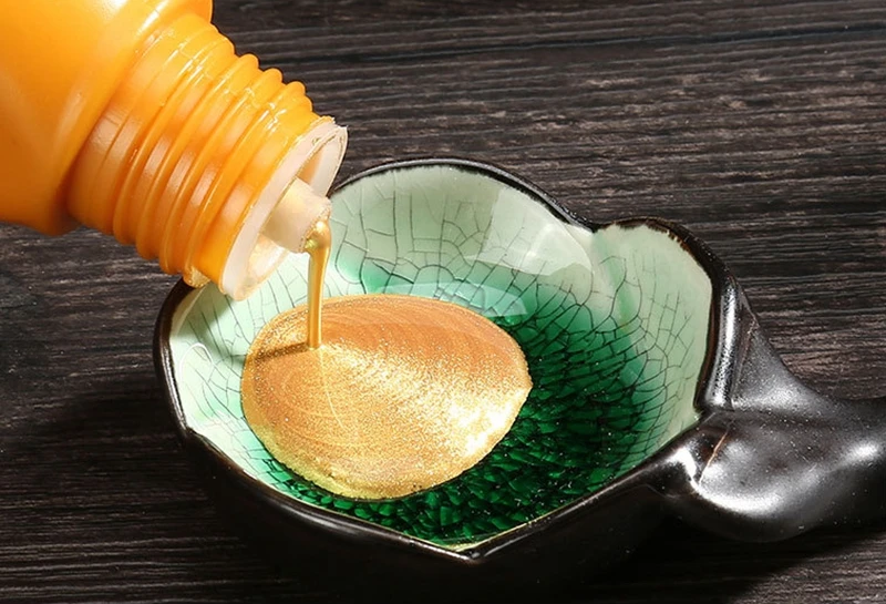 120G Gold/Silber/Weiß/Rot Kalligraphie Tinte Chinesische Malerei Metallic Pigment Farbe Für Schreiben Schreibwaren Büro liefert – Detail 6