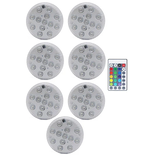 13Pcs 16-Color LED Diving Type With Magnet And Suction Cup IP68 Waterproof Outdoor Pond Underwater Wwimming Pool Night Light 1 controller 7 light