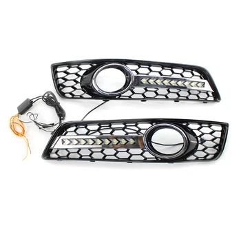

Front Lower Bumper Fog Light Grill Outdoor Anti-resistance Repairing with LED DRL 1 Pair Parts for Audi A3 2008-2012