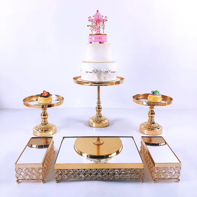 Support A Gateau De Mariage En Metal Et Cristal Ensemble De 6 A 10 Pieces Plateau D Exposition Pour Fete Festival Cupcakes Aliexpress