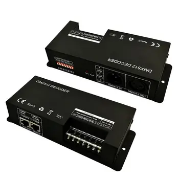 

4 Channel 24A RGBW DMX 512 LED Decoder Controller DMX Dimmer Use For DC12-24V RGBW RGB LED Strip 40JE