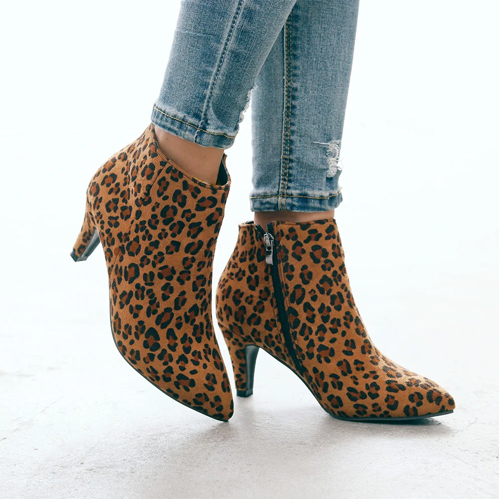 low heel pointed toe ankle boots