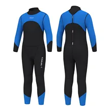 Hevto Wetsuits Kids Youth 3mm Neoprene Scuba Long Sleeve Surfing Swimming Diving Swimsuits Back Zip Children Rash Guards Snorkel