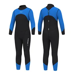 Hevto Wetsuits Kids Youth 3mm Neoprene Scuba Long Sleeve Surfing Swimming Diving Swimsuits Back Zip Children Rash Guards Snorkel