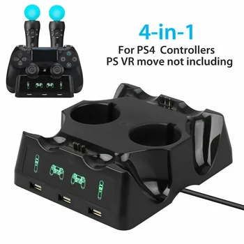 

Charger Charging Dock Holder Mount Station For PS4 PS VR Move Controller 4 in 1