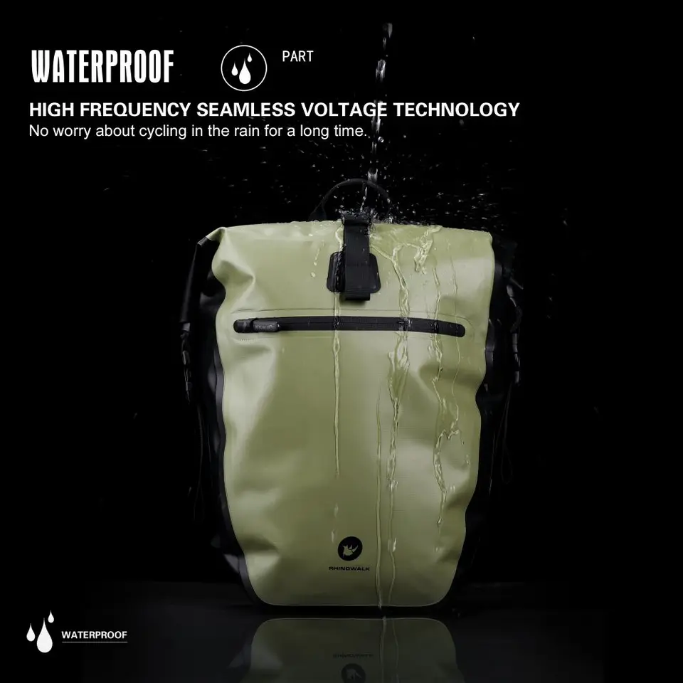 Sacoche De Vélo Rhinowalk 27L étanche - Sacoches Arrière Transformables En Sac à Dos