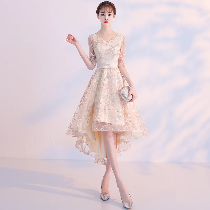 

Vestido De Formatura Banquet Evening Dress Female 2020 New Noble Simple And Elegant Lady Small Can Be Worn At Ordinary Times