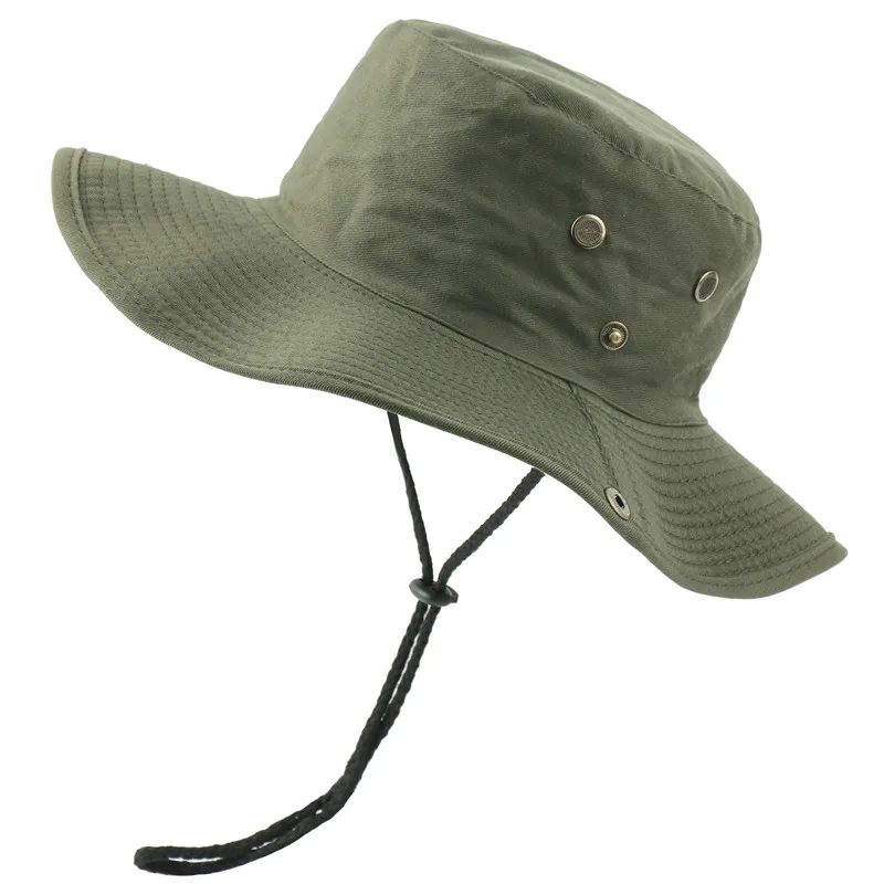 WANYING Unisexe Chapeau Bonnie Hat en Toile Coton Chapeau de Soleil avec Motif Jungle Chapeau de Seau Protection Solaire Portable pour Activités de Plein Air 56-60cm Camouflage 