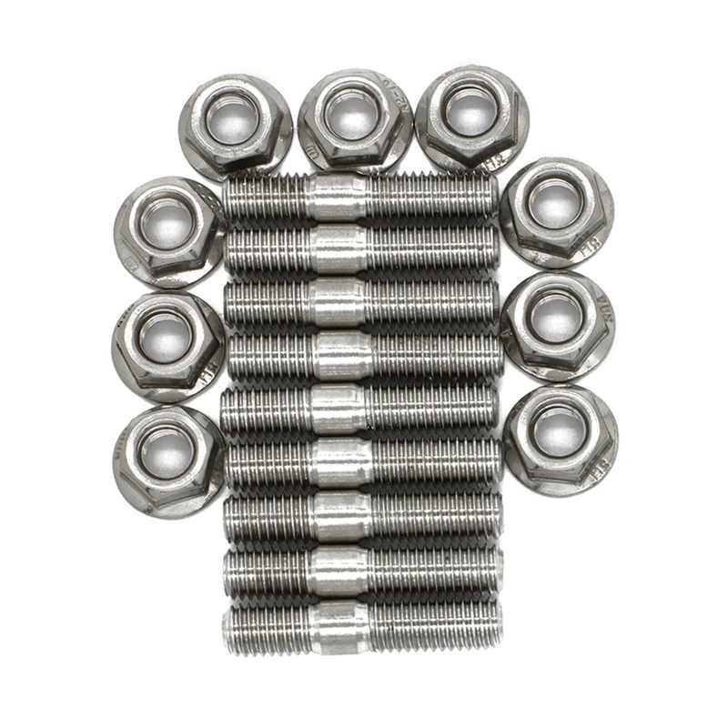 Auto Fasteners M8*40 Exhaust Manifold Stud Serrated Nuts Bolts Screws Honda Civic Acura Integra V3 B D Series Stainless Steel Exhaust Stud