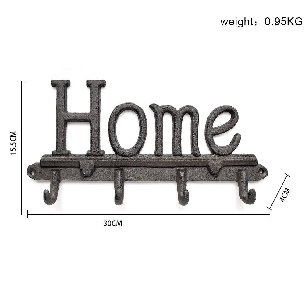 Hanger Bag Key Hook Wall Mounted Cast Iron Home Rack Decorative Holder Organizer Rustic Western Hat