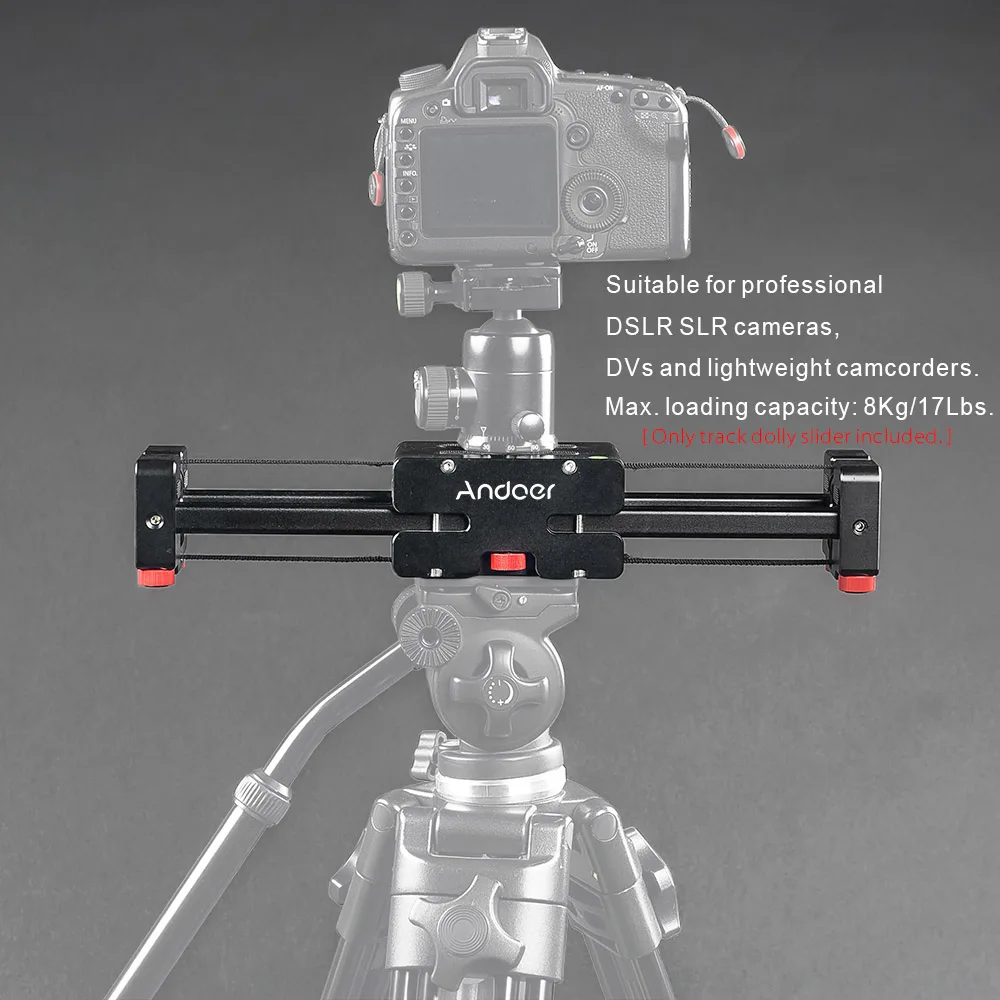 Andoer V2-500 компактный Выдвижной трек Долли слайдер видео стабилизатор фактическое расстояние скольжения для профессиональной DSLR SLR камеры
