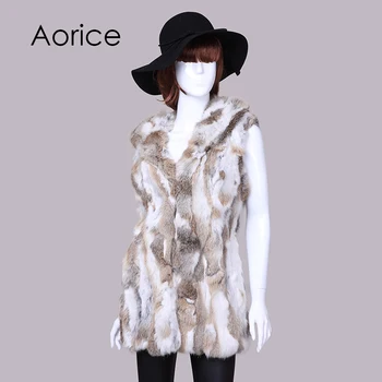 

VR020 women real rabbit fur vest coat jacket 2020 new winter warm natural rabbit one fur vests with belt
