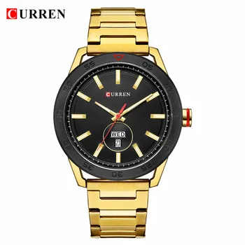 

CURREN 2019 Watches for Men Casual Style Clock Date Quartz Wrist Watch with Stainless Steel Classic Design Round Dial 44 mm