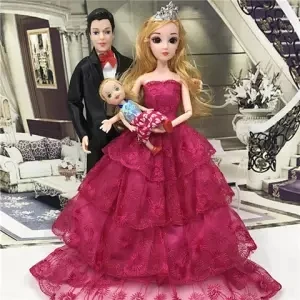 Настоящая беременная мать кукла аниме семья 3 человека кукла набор мама папа маленькая Келли девочка ребенок набор может быть подарок на день рождения - Цвет: Темный хаки