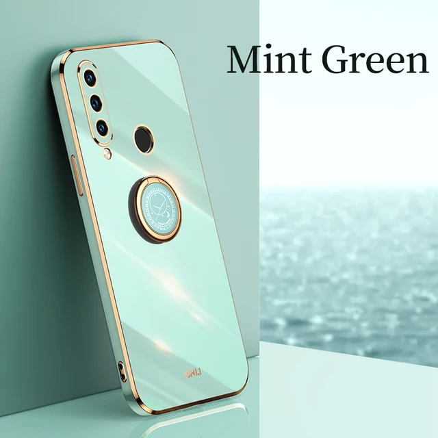 Square Plating Back Cover Case for Huawei P30 Lite Nova 4E Honor 20 S Russia Soft Silicone Mobile Phone Funda P 30 Honor20 20S Green with Holder