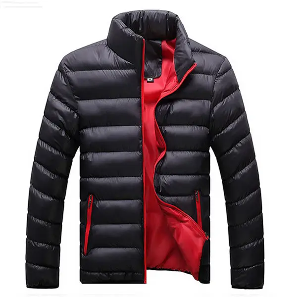 Black-red Новинка, зимние куртки, парка для мужчин, Осень-зима, теплая верхняя одежда, брендовые облегающие мужские пальто, Повседневная ветровка, стеганые куртки для мужчин, M-6XL - Цвет: Black-red