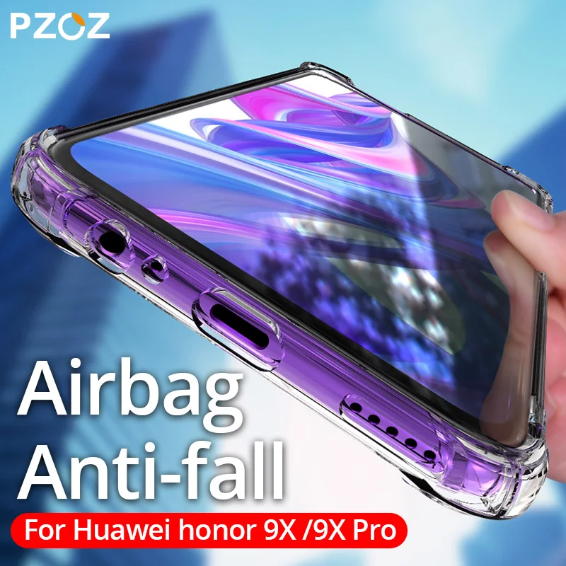 Чехол PZOZ для Huawei Honor 9X Pro View 10 Lite противоударный силиконовый прозрачный чехол из