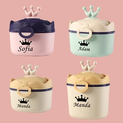 Caja portátil de almacenamiento de alimentos para bebé, contenedor de leche en polvo con dibujos animados, para cereales, cereales y aperitivos, personalizable con cualquier logotipo