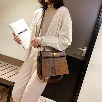 

High Quality Women Pu Leather Alligator Shoulder Bag Luxury Designer Ladies Handbags Crossbody Bag Casual Female Small Tote Bags