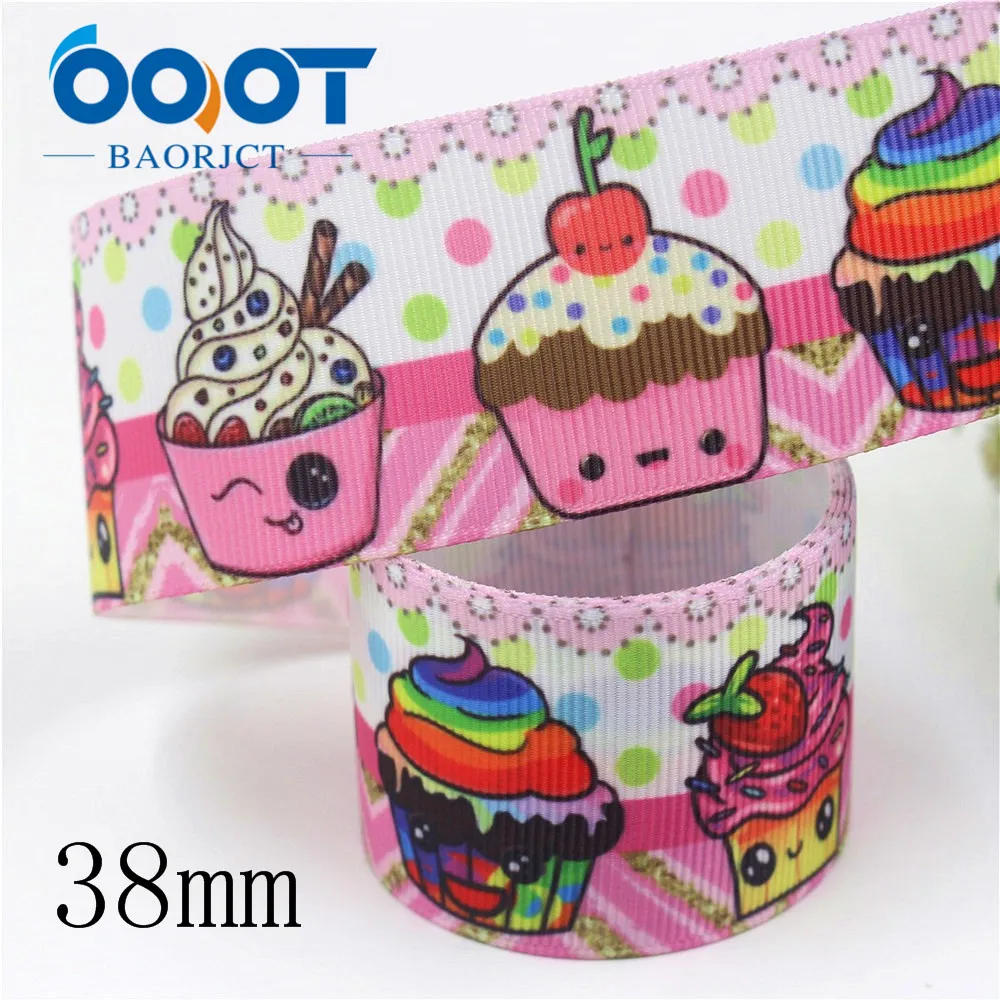 OOOT BAORJCT I-19906-2093, 38 мм, 10 ярдов мультфильм тепловой передачи печатных корсажные ленты, одежда лук крышка DIY украшения