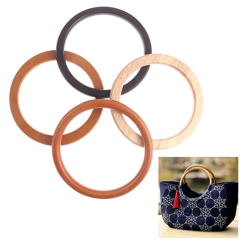 1pc D/Round Handcrafted Wooden Handle for Handmade Handbag DIY Tote Purse Frame Making Bag Hanger Bag Strap Tote Bag Accessories