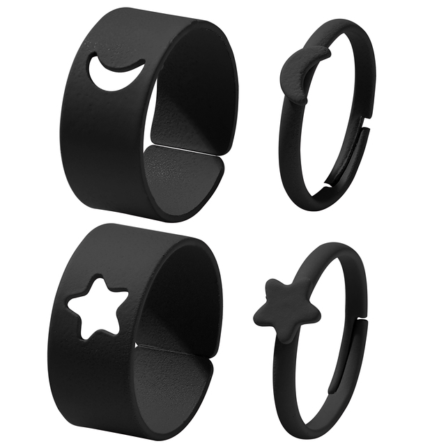 Lover Star Moon Aircraft Cherry Dinosaur Mushroom Butterfly Rings for Women Men Couple Open Ring Set 2021 Jewelry